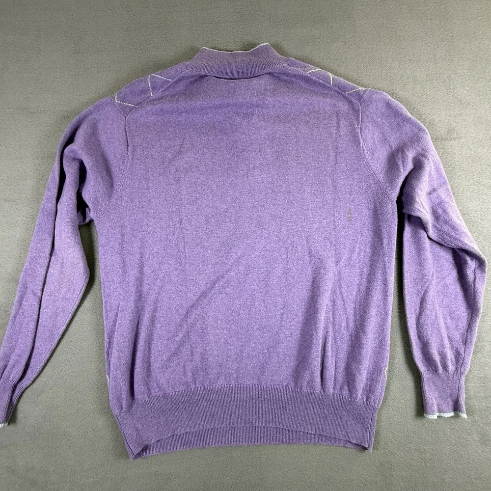 Peter Millar Cashmere Luxury Blend Golf 1/4 Zip Argyle Sweater Medium